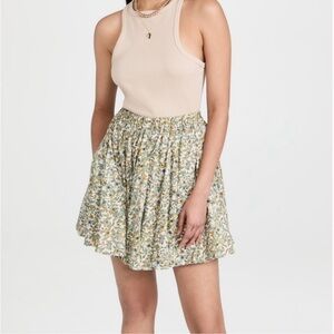 XiRENA Cassidy Floral Mini Skirt - Green and Yellow size XS
